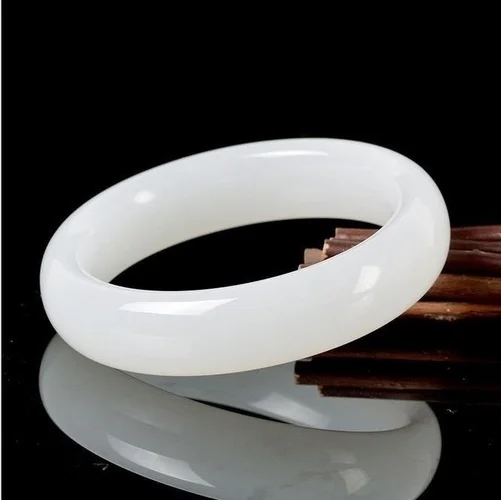 Men Accessories Hand - حقيقية الطبيعية الأبيض اليشم الإسورة سوار