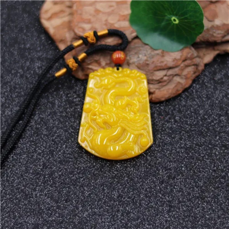Men'S Yellow Accessories - قلادة من اليشم اليشم اليشم الأصفر