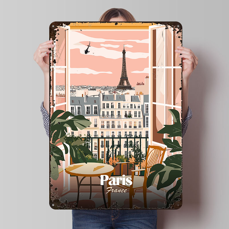 Men'S Accessories Paris - باريس شرفة عرض ملصق معدني مخصص