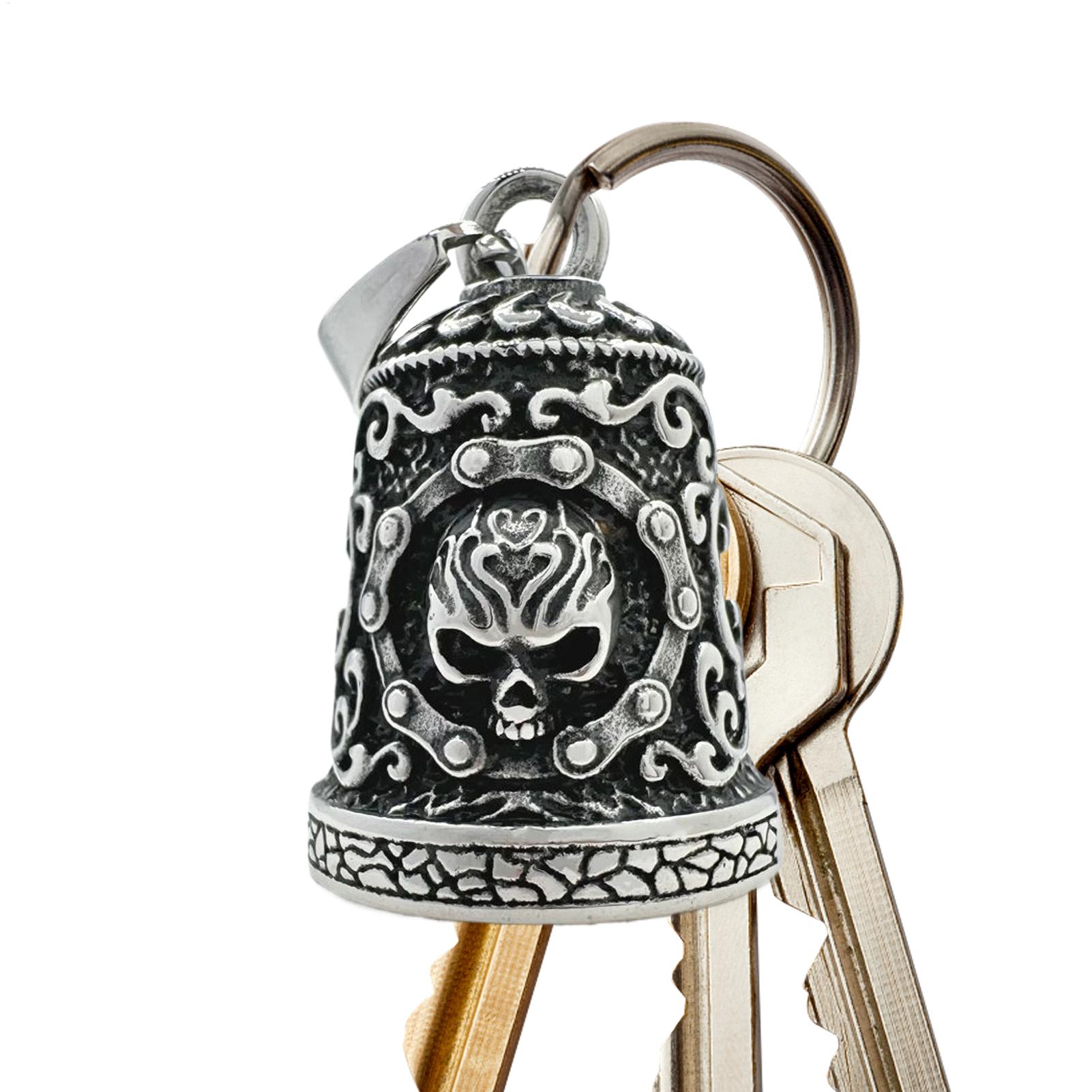 Men Accessories Chain - جرس على شكل جمجمة للدراجات النارية،