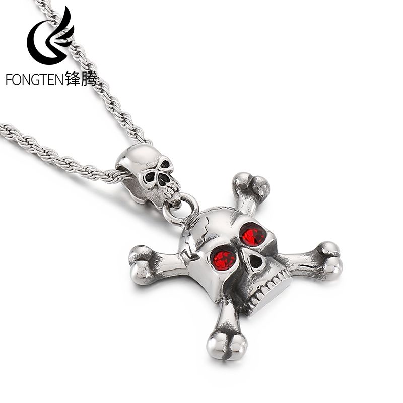 Men Accessories Singapore - Fongten الفولاذ المقاوم للصدأ الأحمر العينين