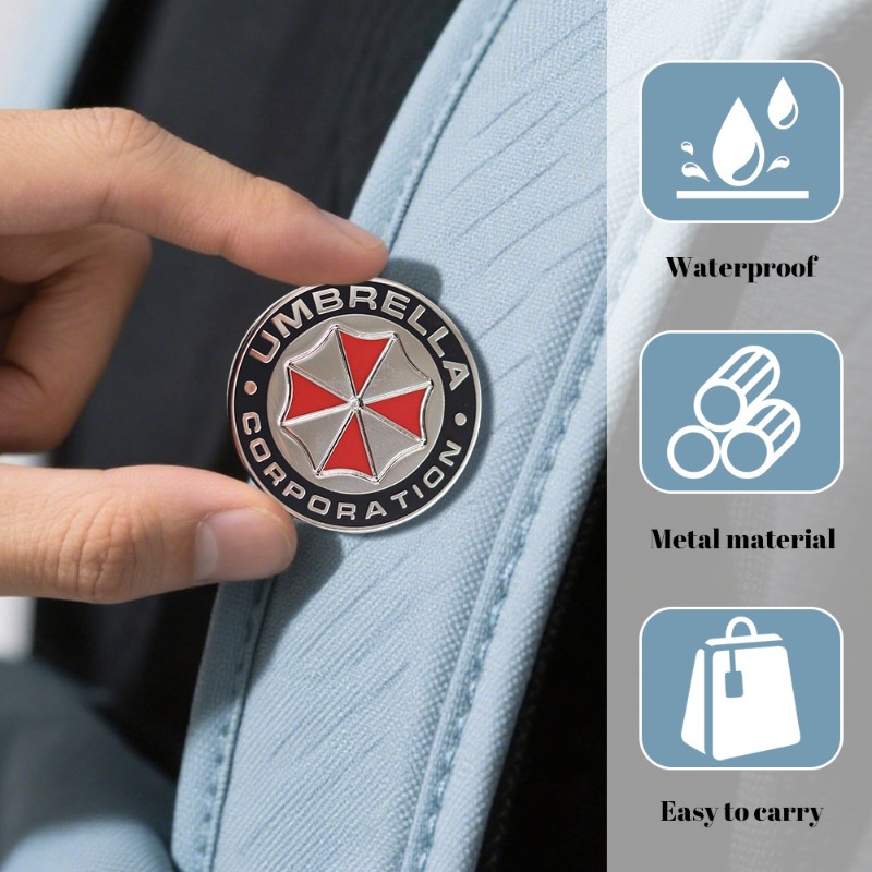 Men Accessories Logo - شارة معدنية بشعار شركة أمبريلا، بروش