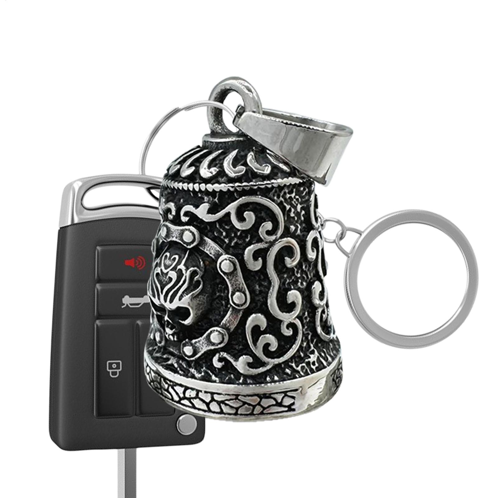 Men Accessories Chain - جرس على شكل جمجمة للدراجات النارية،