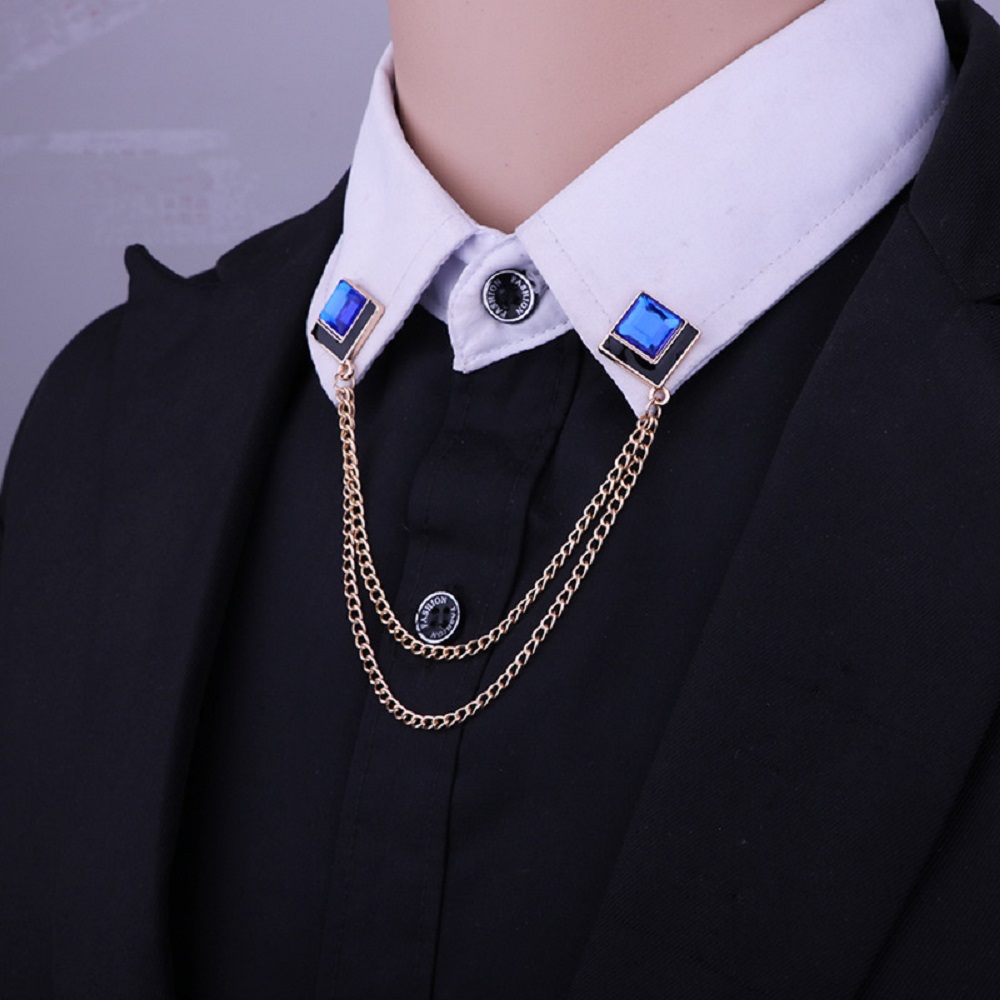 Men'S Accessories Clothing - دبوس طية صدر السترة بسلسلة كريستالية،