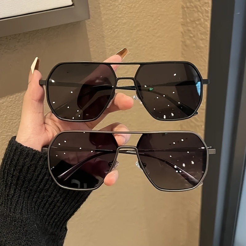 Sunglasses Polarized Men - نظارات شمسية مربعة كبيرة الإطار مستقطبة