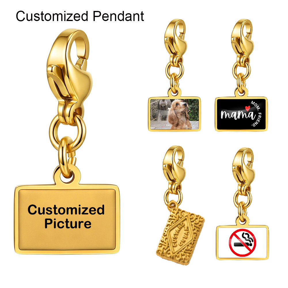 Men Accessories Logo - قلادة مربعة الشكل مخصصة حسب الطلب