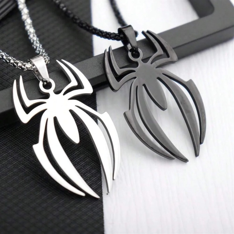 Men Accessories Chain - قلادة على شكل عنكبوت قوطي من
