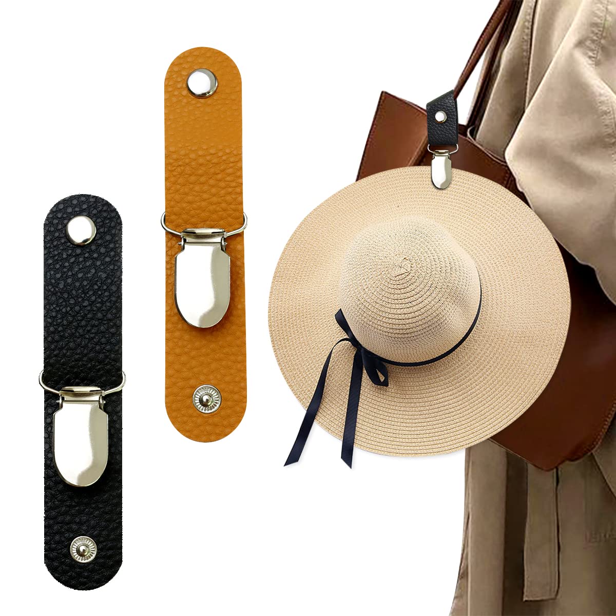 Men'S Accessories Travel Bag - مشبك قبعة من الجلد الصناعي للسفر،