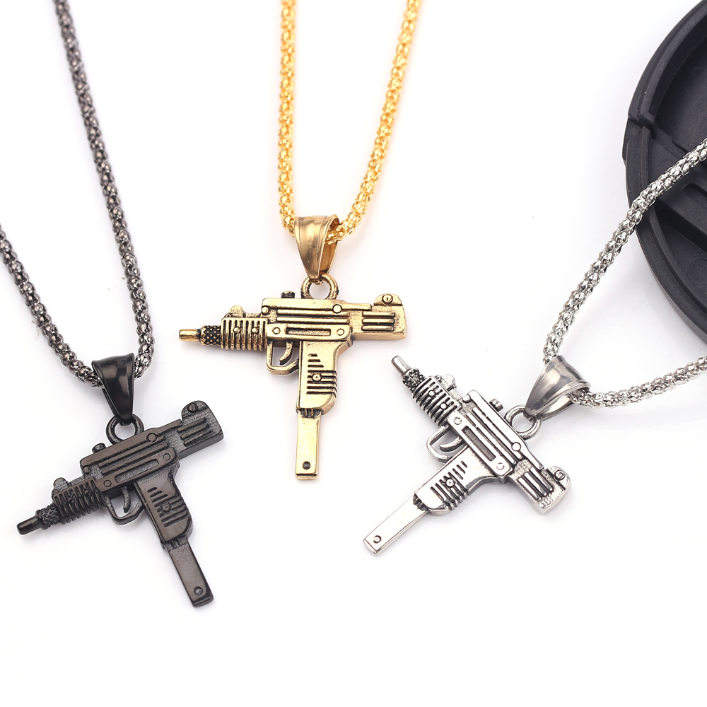 قلادة على شكل مسدس أوزي - مجوه - مراجعة Men Accessories Jewelry وسعره