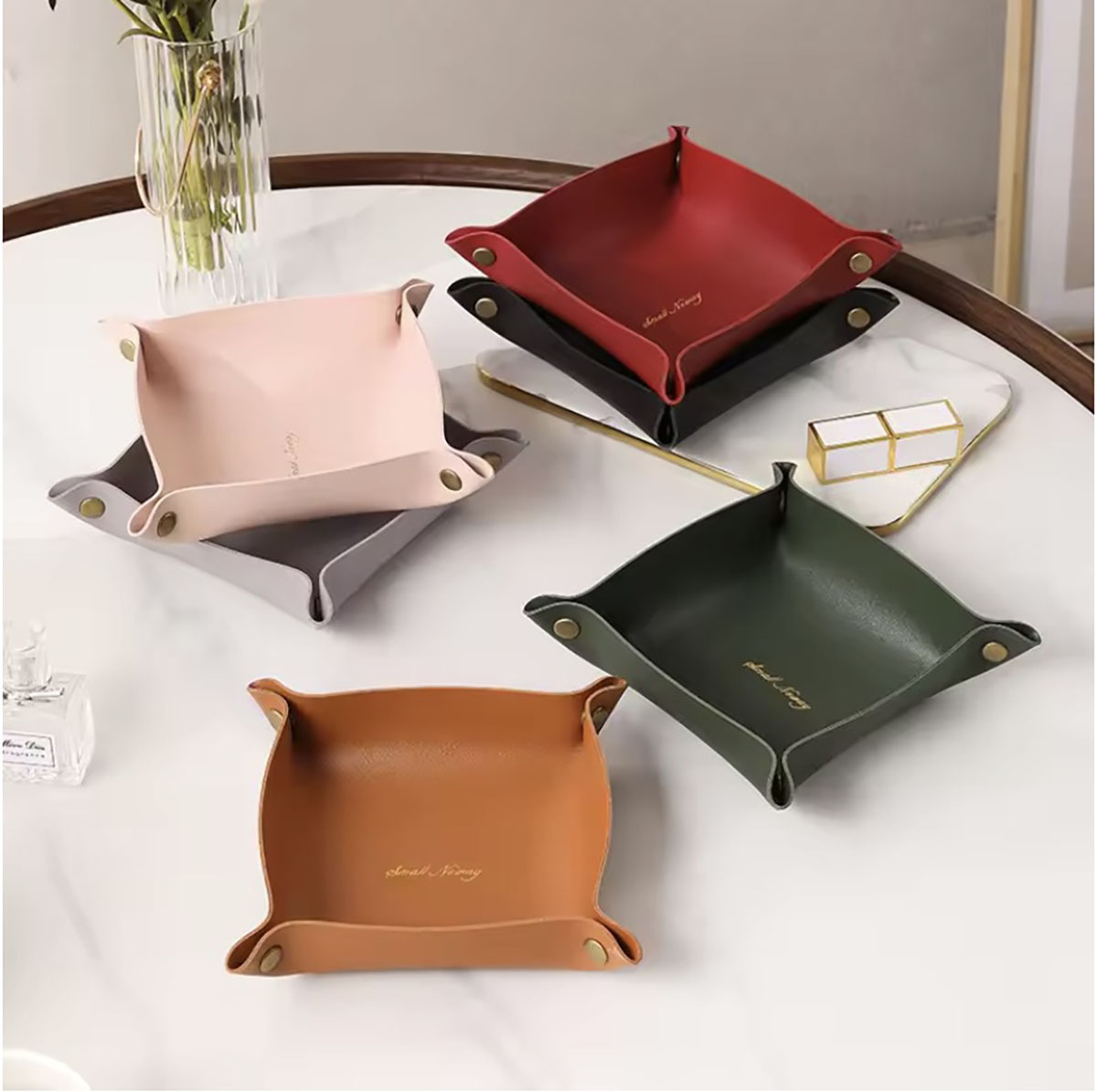 الشمال نمط الجلود صينية تخزين  - مراجعة Men'S Accessories Drawer Organizer وسعره