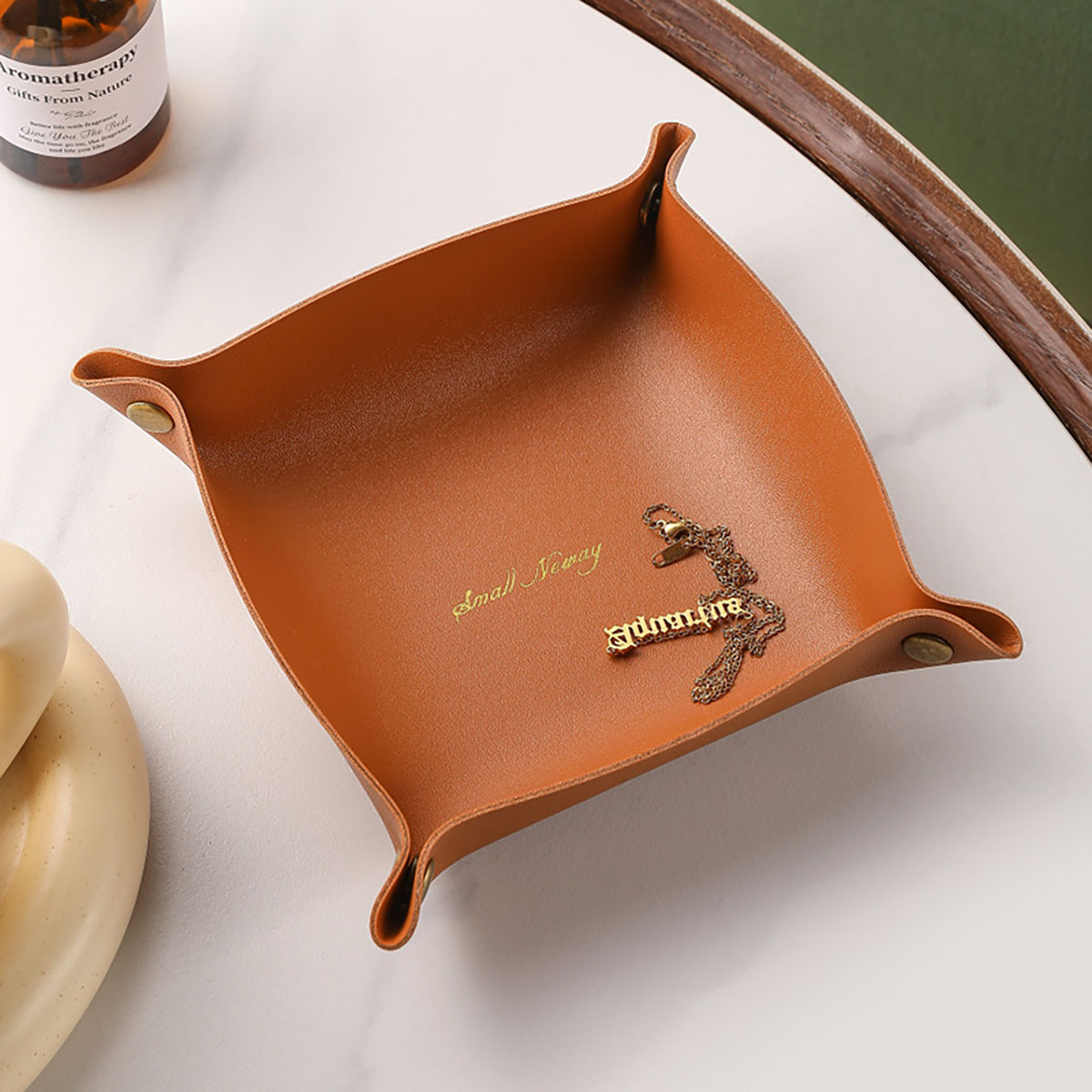 الشمال نمط الجلود صينية تخزين  - مراجعة Men'S Accessories Drawer Organizer وسعره