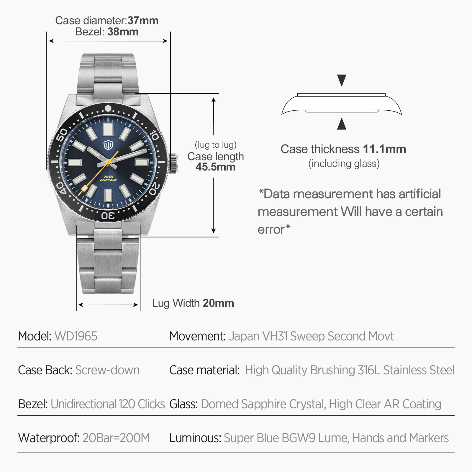 ساعة يد رجالية Watchdives WD19 - مراجعة Men Accessories Jewelry وسعره