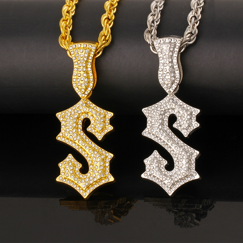 قلادة هيب هوب جديدة بحرف S للر - مراجعة Men Accessories Singapore وسعره