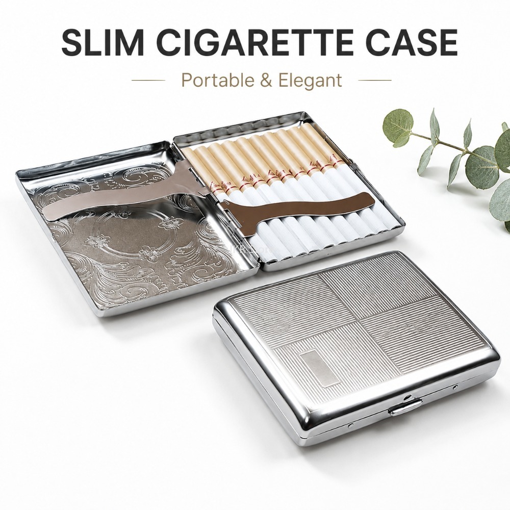 علبة سجائر من الفولاذ المقاوم  - مراجعة Men'S Accessories Case وسعره