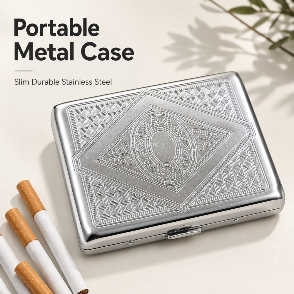 علبة سجائر من الفولاذ المقاوم  - مراجعة Men'S Accessories Case وسعره