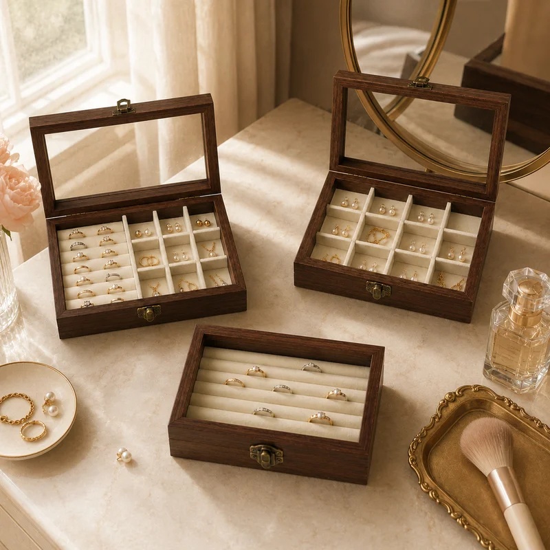 منظم مجوهرات مخملي بنمط خشب ال - مراجعة Men'S Accessories Drawer Organizer وسعره