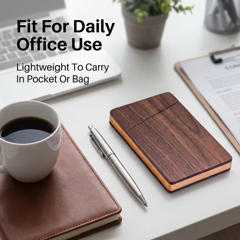 حامل بطاقات أعمال خشبي محمول،  - مراجعة Men'S Accessories Case وسعره